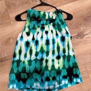 Dana Buchman Top in Green and Blue